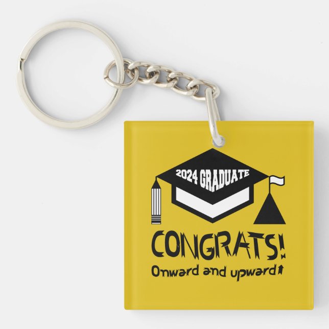 Porte-clefs Félicitations, diplômé 2024 ! (Devant)