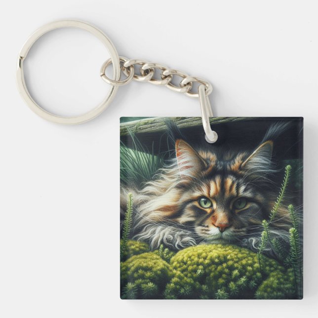 Porte-clefs Feline du gardien forestier (Devant)