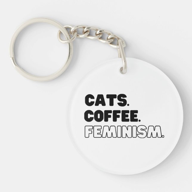 Porte-clefs Féminisme du café des chats (Devant)