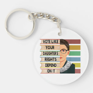 Porte-clefs Féministe Ruth Bader Ginsburg RBG Citation Fille A