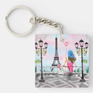 Porte-clefs Femme À Paris Tour Eiffel Porte - clé