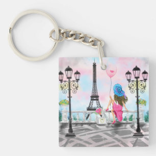 Porte-clefs Femme À Paris Tour Eiffel Porte - clé