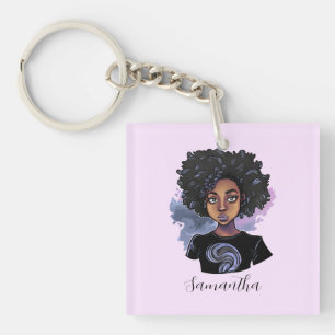 Porte-clefs Femme afro-américaine pétillante