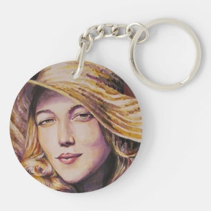 Porte-clefs Femme avec le casquette