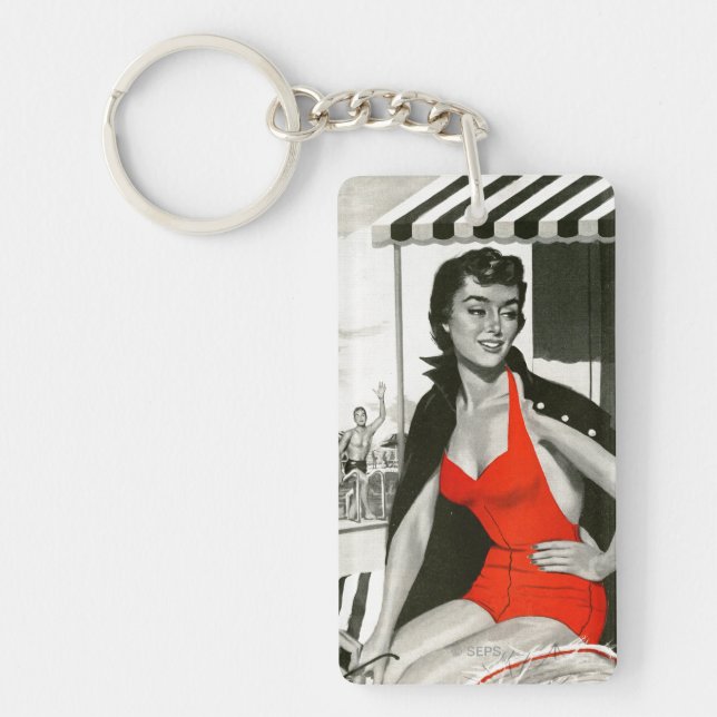 Porte-clefs Femme chaude rouge (Devant)