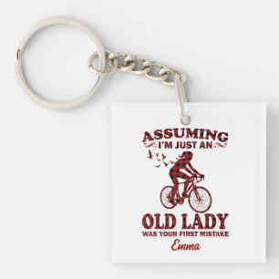 Porte-clefs Femme cycliste Supposant que je ne suis qu'une vie