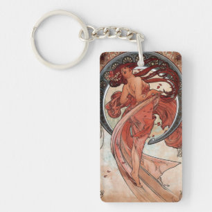 Porte-clefs Femme de danse art déco nouveau Mucha