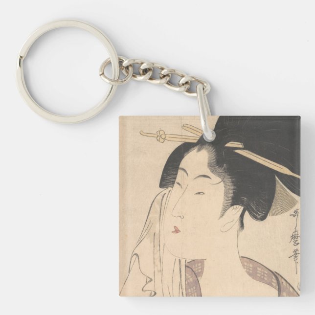 Porte-clefs Femme détendant après son Bath (Devant)
