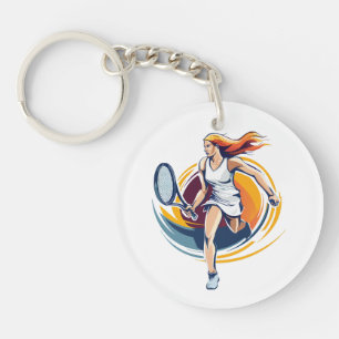 Porte-clefs femme jouant au tennis