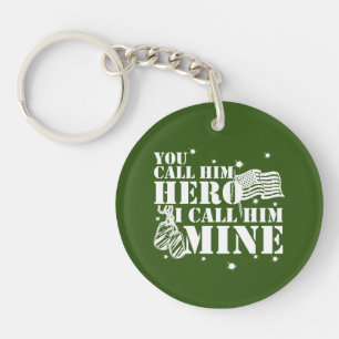 Porte-clefs Femme Militaire Que Vous Appelez Héros Je L'Appell