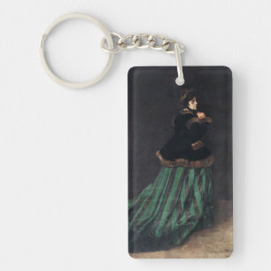 Porte-clefs Femme Monet en robe verte