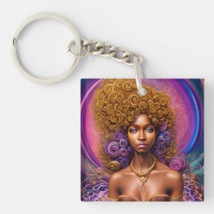 Porte-clefs Femme noire Melanin Reine Peau Brown Sista Femmes