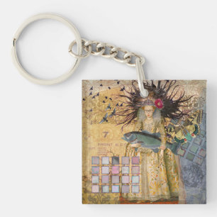 Porte-clefs Femme Poisson Vintage Gothique Classique