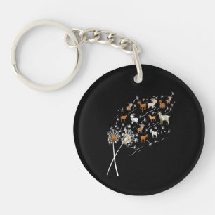 Porte-clefs Femmes Chèvres Drôle Pissenlit Fleur Sauvage Flora