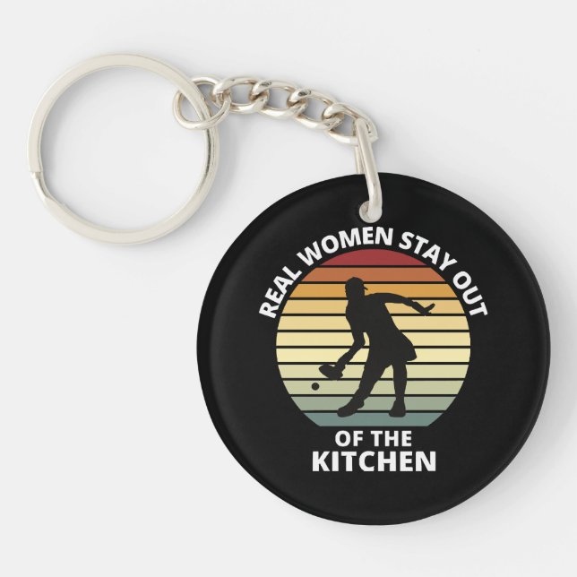 Porte-clefs Femmes de pickleball drôle vintage (Devant)
