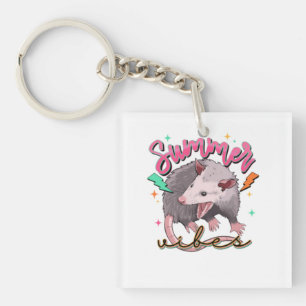 Porte-clefs Feral Girl été drôle Opossum