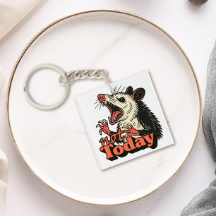 Porte-clefs Feral Possum en colère pas aujourd'hui typographie
