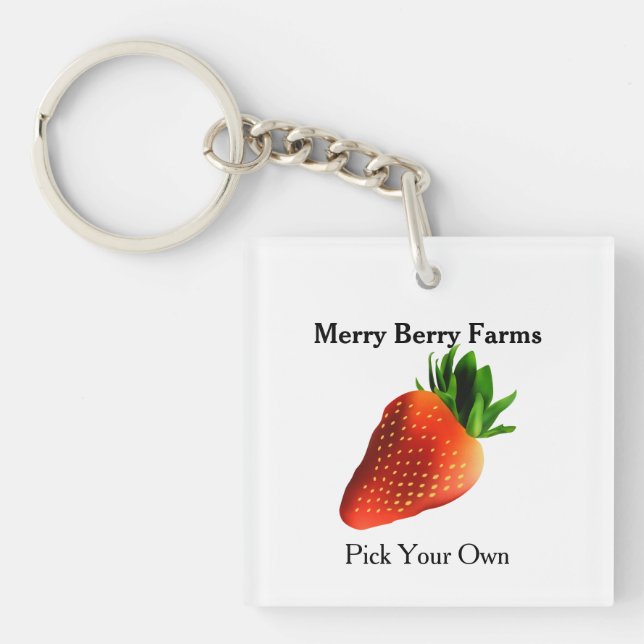 Porte-clefs Ferme de Fraises Promotionnelle (Devant)