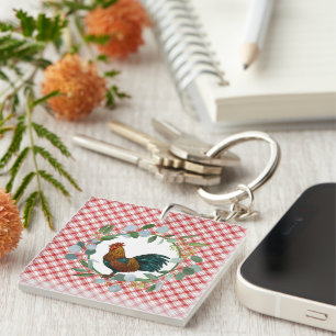 Porte-clefs Ferme Eucalyptus Wreath & Rooster