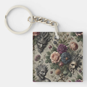 Porte-clefs Fête d'anniversaire - Gothique victorien Floral