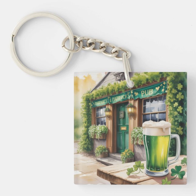 Porte-clefs Fête de la Saint-Patrick au bar pub (Devant)