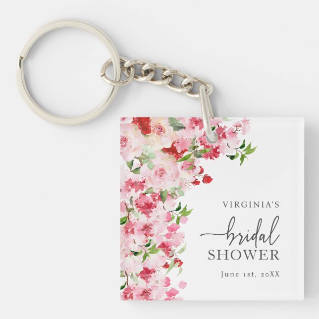 Porte-clefs Fête de Mariage Florale (Devant)