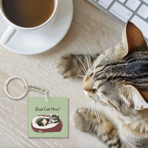 Porte-clefs Fête des mères de chat