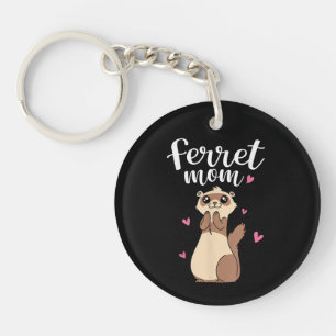 Porte-clefs Fête des mères mignonnes femmes Weasel Ferret mama