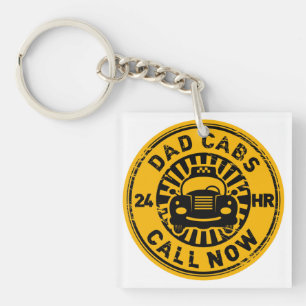 Porte-clefs Fête des pères Cadeau Papa Cabs Taxi 24H/24 Funn