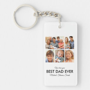 Porte-clefs Fête des pères Collage photo de meilleur papa