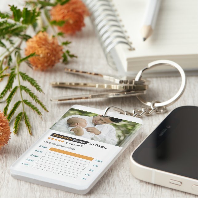 Porte-clefs Fête des pères Funny Cinq étoiles (Devant droit)