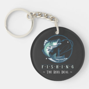 Porte-clefs Fête des Pères personnalisée "La pêche, c'est l'af