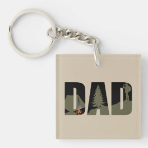 Porte-clefs Fête des pères randonnée extérieure camping papa c