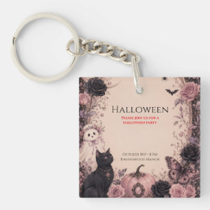 Porte-clefs Fête d'Halloween Élégante et Botanique Sombre