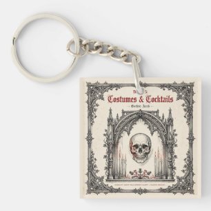 Porte-clefs Fête Halloween gothique élégante Crâne