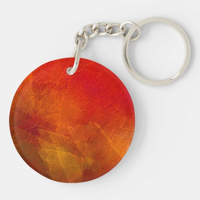 Porte-clefs Feu - Art de fond abstrait en orange profond (Dos)