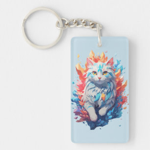 Porte-clefs Feu d'Imaginaire et chat de glace