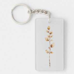 Porte-clefs Feuillage de branche botanique élégant