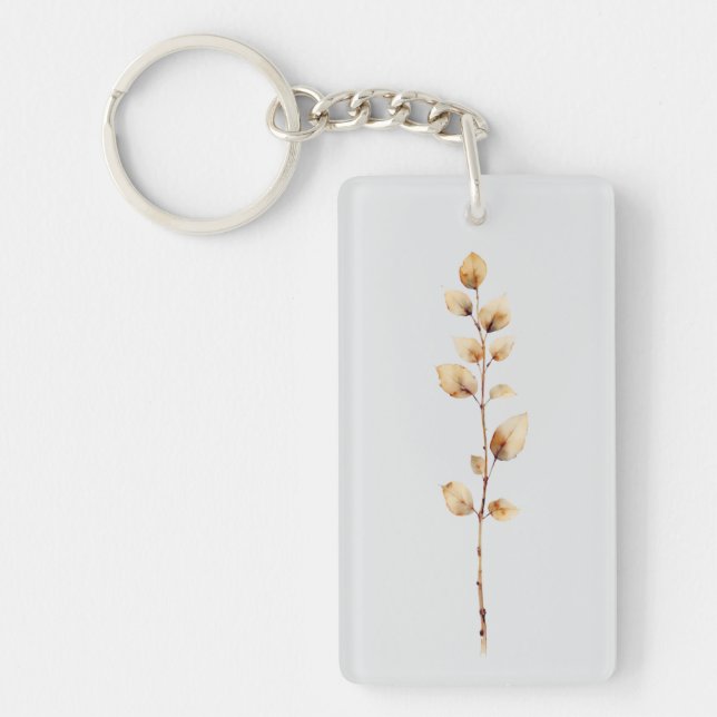 Porte-clefs Feuillage de branche botanique élégant (Devant)