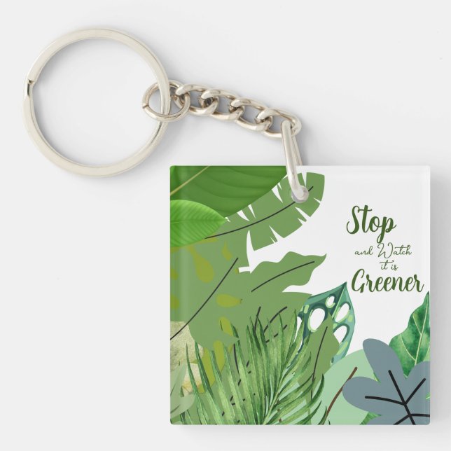 Porte-clefs Feuillage vert printemps (Devant)