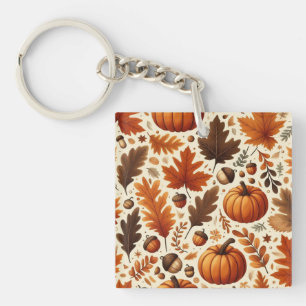 Porte-clefs feuille/citrouille/cavernes Automne