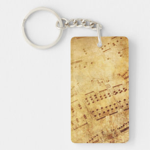 Porte-clefs Feuille d'antiquité Vintage dorée Partition