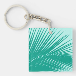 Porte-clefs Feuille de palme - Turquoise et aqua