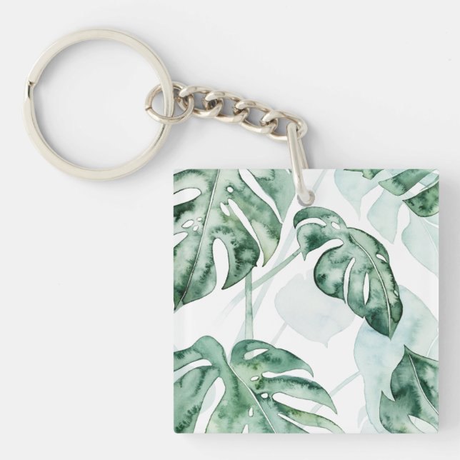 Porte-clefs Feuille fractionnée de palme tropicale (Devant)