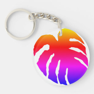 Porte-clefs Feuille Monstera colorée
