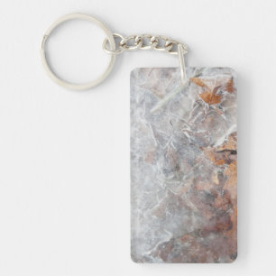 Porte-clefs Feuilles Dans La Glace (Or)