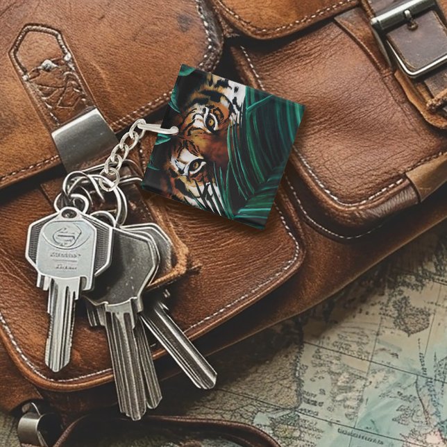 Porte-clefs Feuilles de la jungle verte de Tiger (Créateur téléchargé)