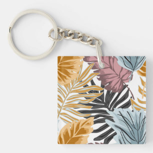 Porte-clefs Feuilles de palmiers, tropical, botanique, jungle,