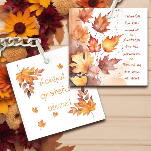 Porte-clefs Feuilles de saison orange marron chéries Reconnais