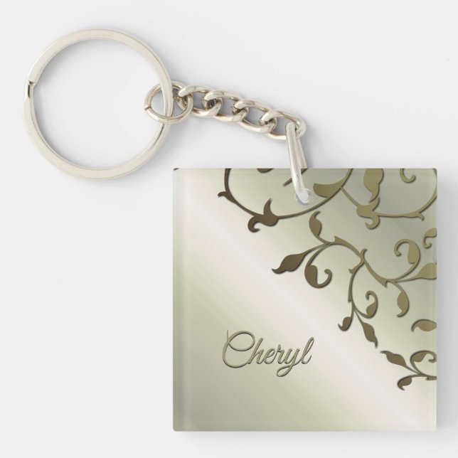 Porte-clefs Feuilles d'olive défilantes Personnalisé (Devant)